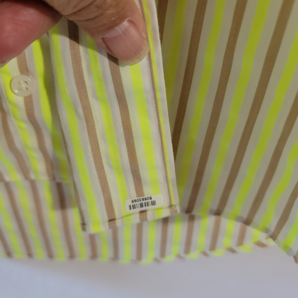 SID MASHBURN Yellow Brown Striped Button-Up Shirt Mens Sz M Quite Luxury Office - Picture 8 of 12